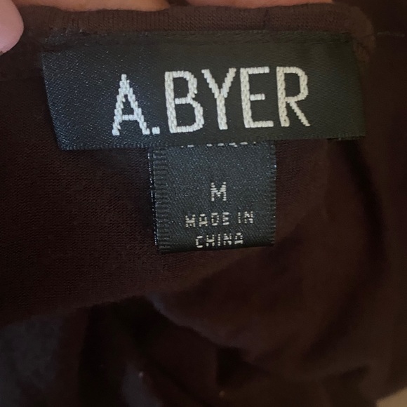 A.Byer Brown Rayon Blend Halter Top with blue beaded neck size medium - Picture 8 of 8